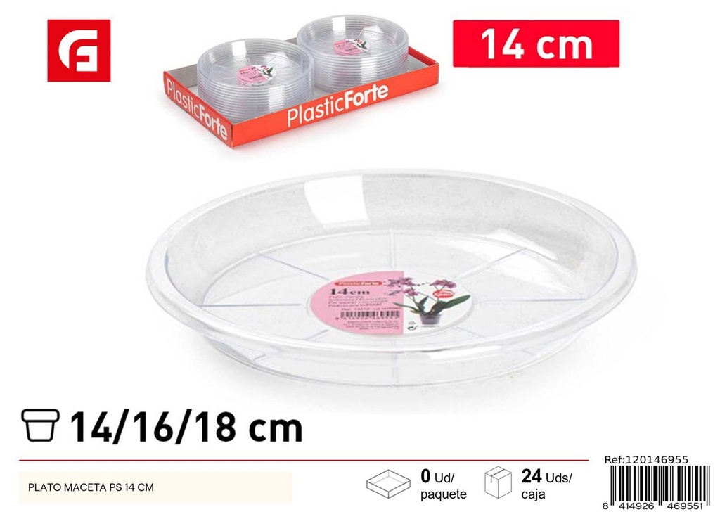 Plato maceta PS 14cm para plantas