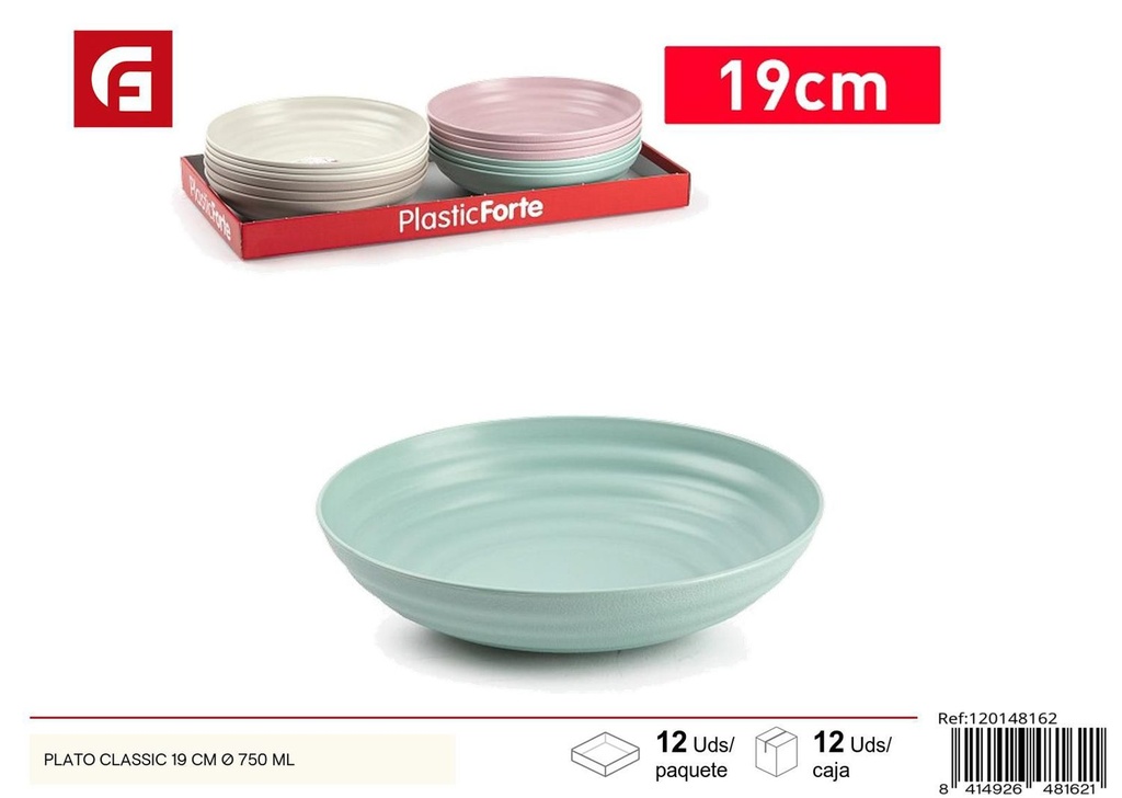 Plato classic 19cm Ø 750ml para servir alimentos