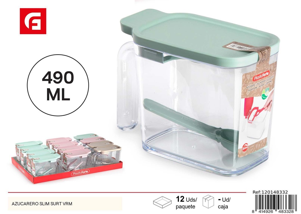 Azucarero slim surtido VRM - Envase plástico para azúcar