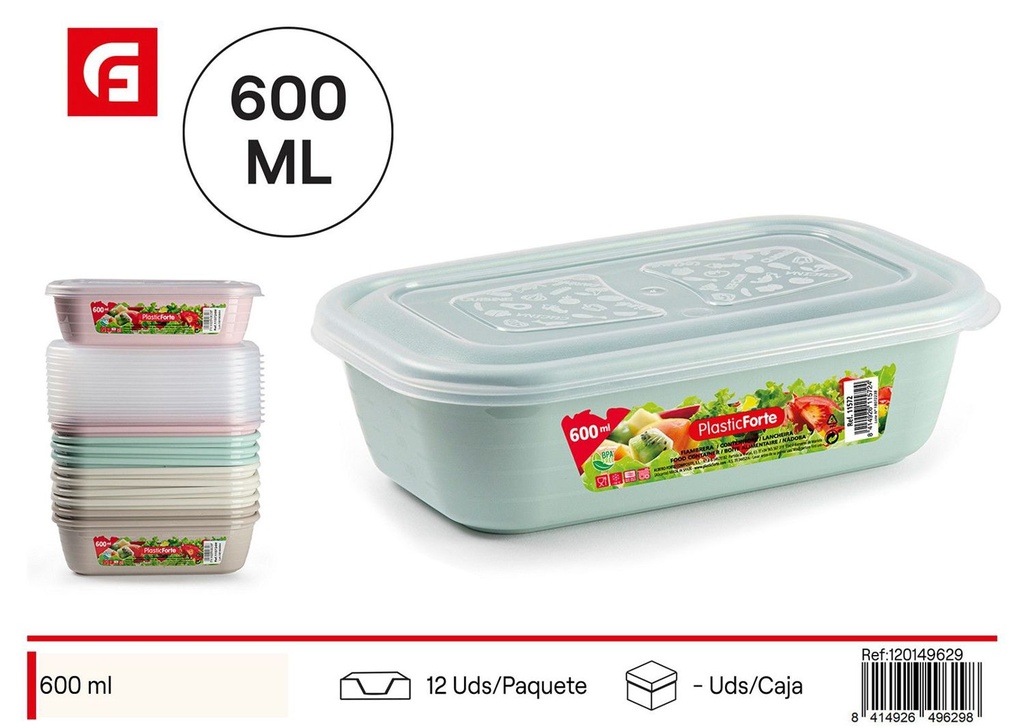 Fiambrera clásica 600ml color surtido - Utensilios de cocina