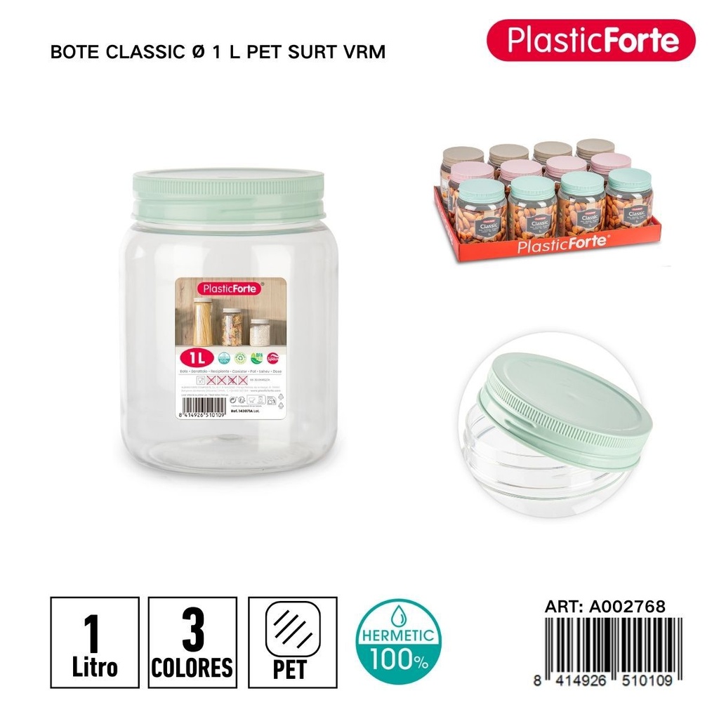 Bote clásico de 1L PET - Plásticos de cocina
