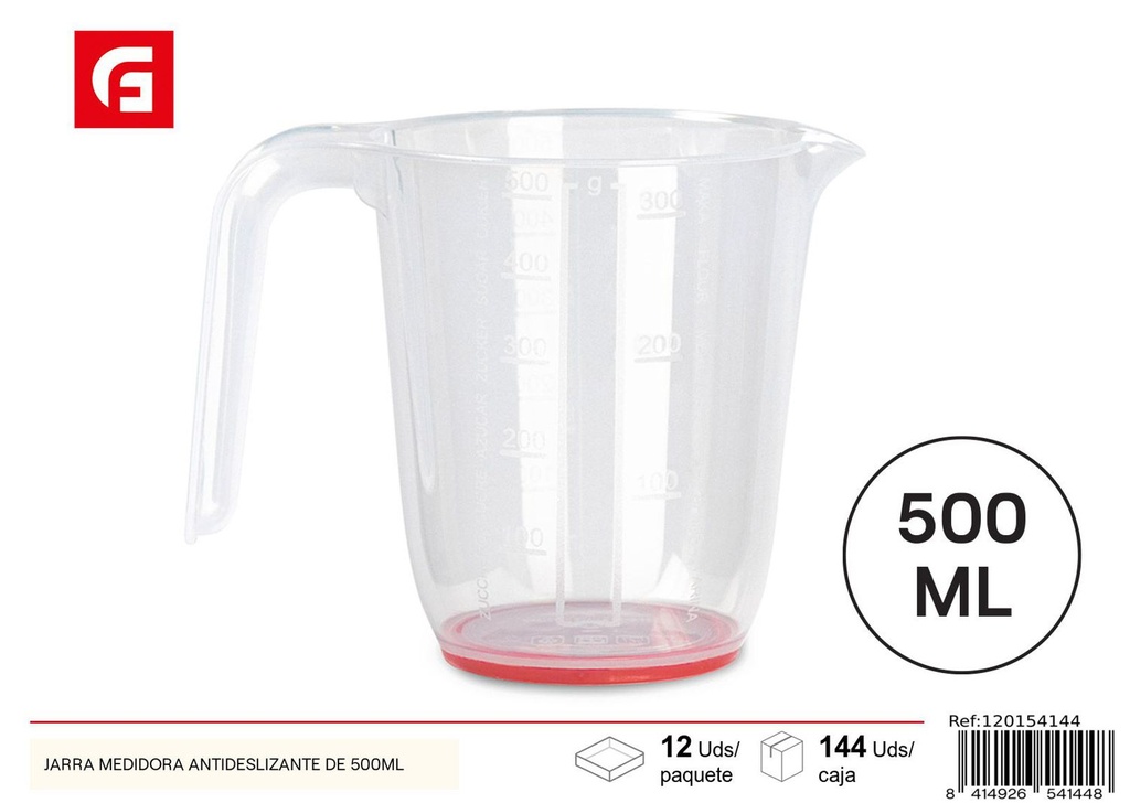 Jarra medidora antideslizante 500ml para cocina