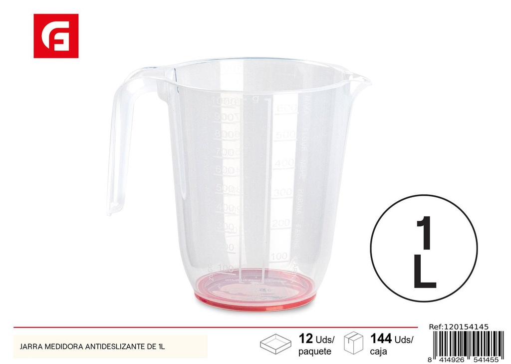 Jarra medidora antideslizante de 1L - Utensilios de cocina