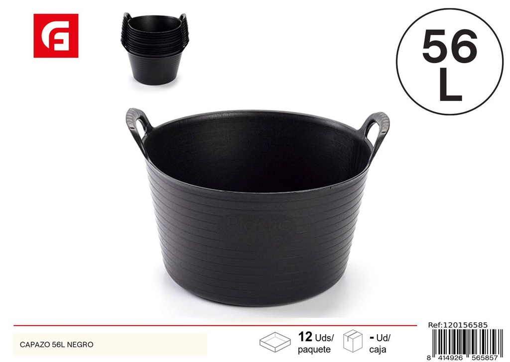 Capazo 56L negro - Plásticos para el hogar