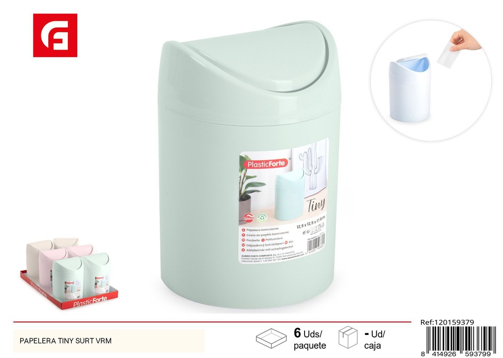 Papelería mini basura 12.5*12.5*17.5cm - Papelera compacta