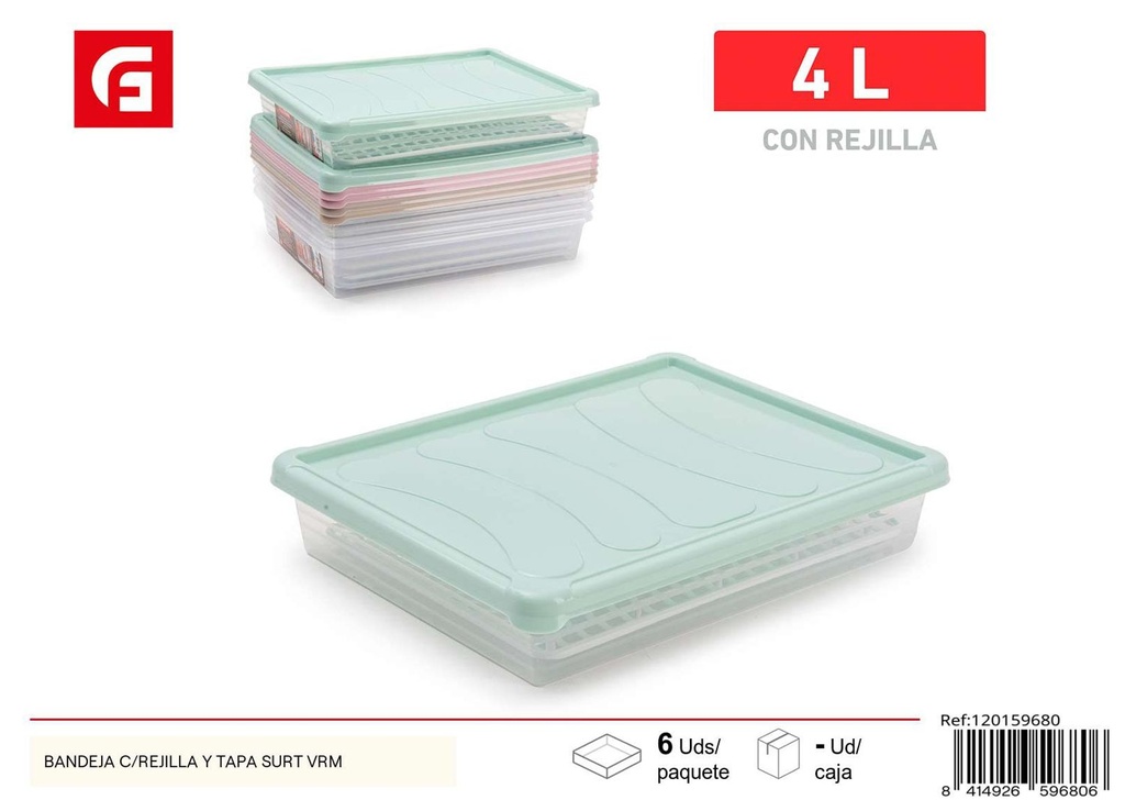 Bandeja con rejilla y tapa surtida - Almacenamiento de cocina