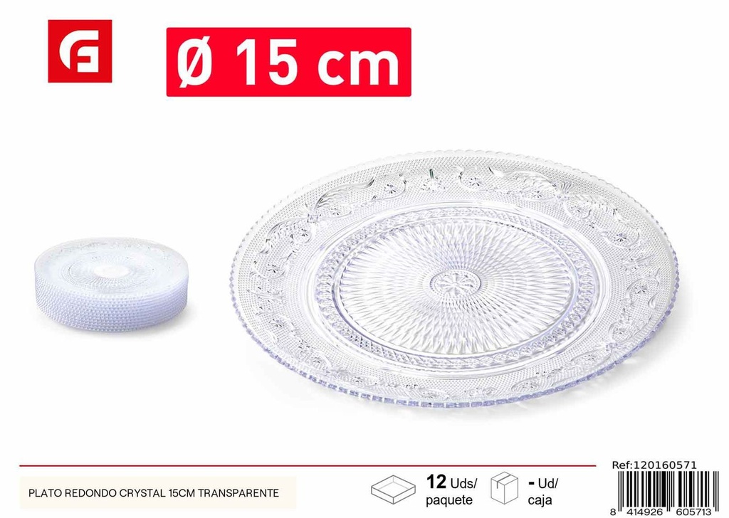 Plato rectangular blanco de cristal 15 cm - Accesorios de vidrio