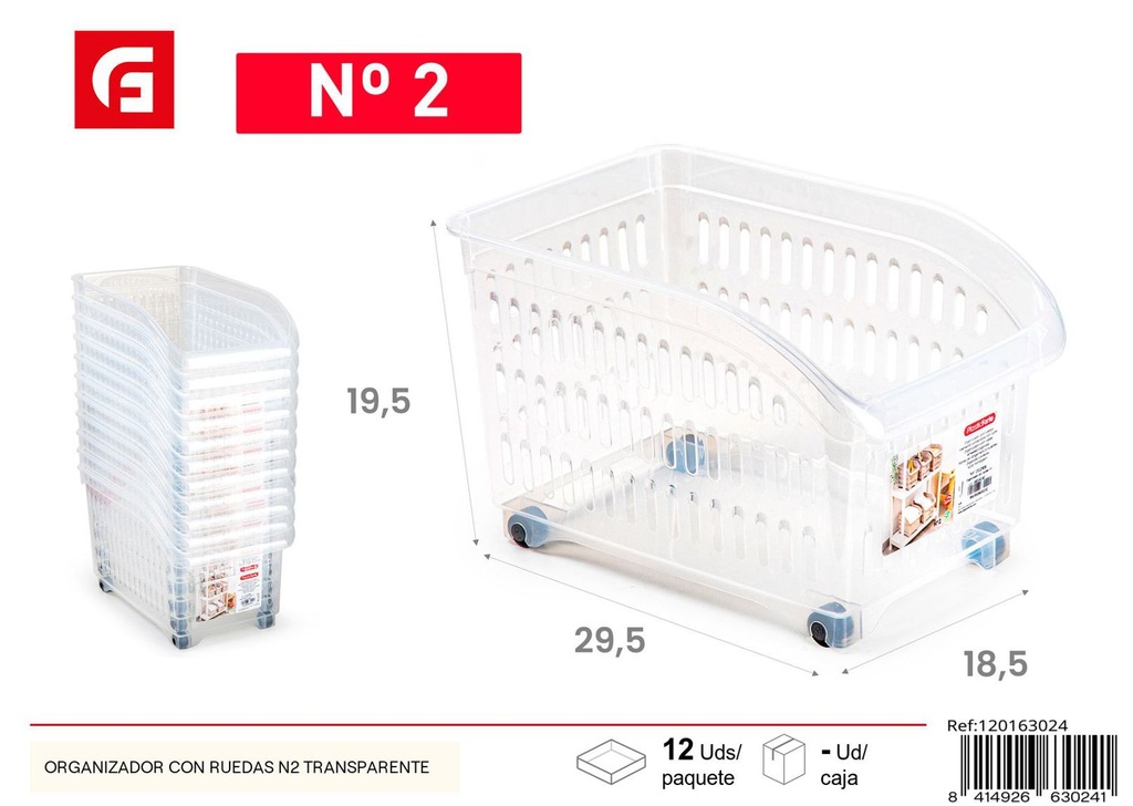 Organizador con ruedas N2 transparente