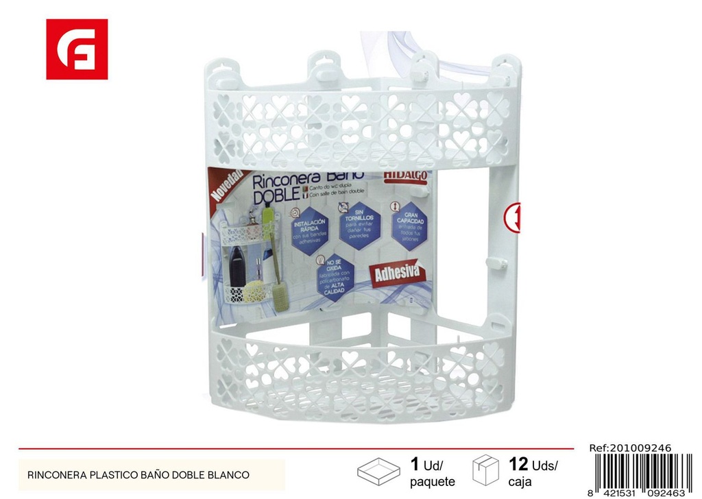 Rincón de baño plástico doble blanco - Accesorios de baño