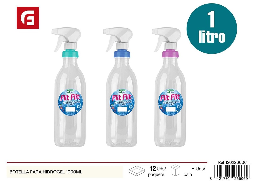 Botella para hidrogel 1000ml - Pulverizador para casa