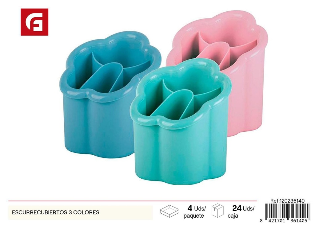 Escurridor de cubiertos 3 colores - Organizador de cocina