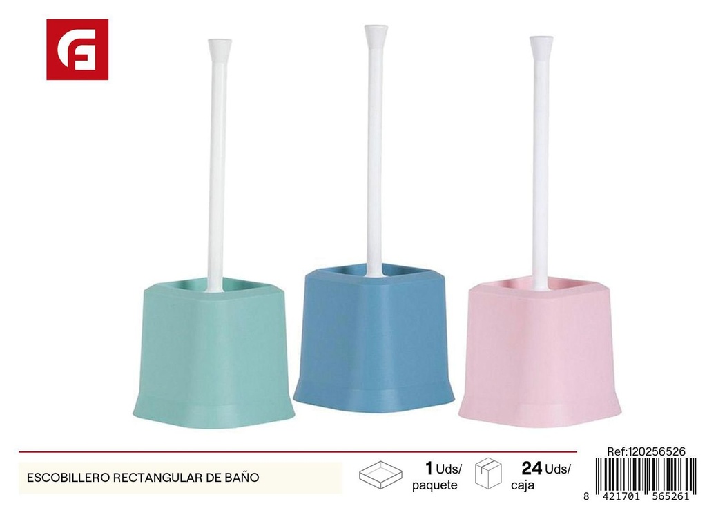 Escobillero rectangular de baño para limpieza del hogar