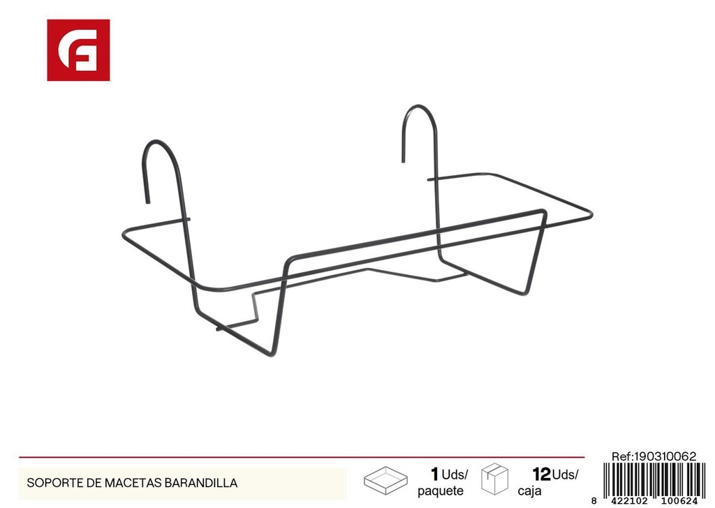 Soporte para macetas de barandilla jardín