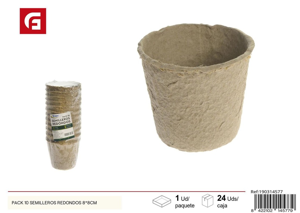 Packs de 10 semilleros redondos 8x8CM - Jardinería
