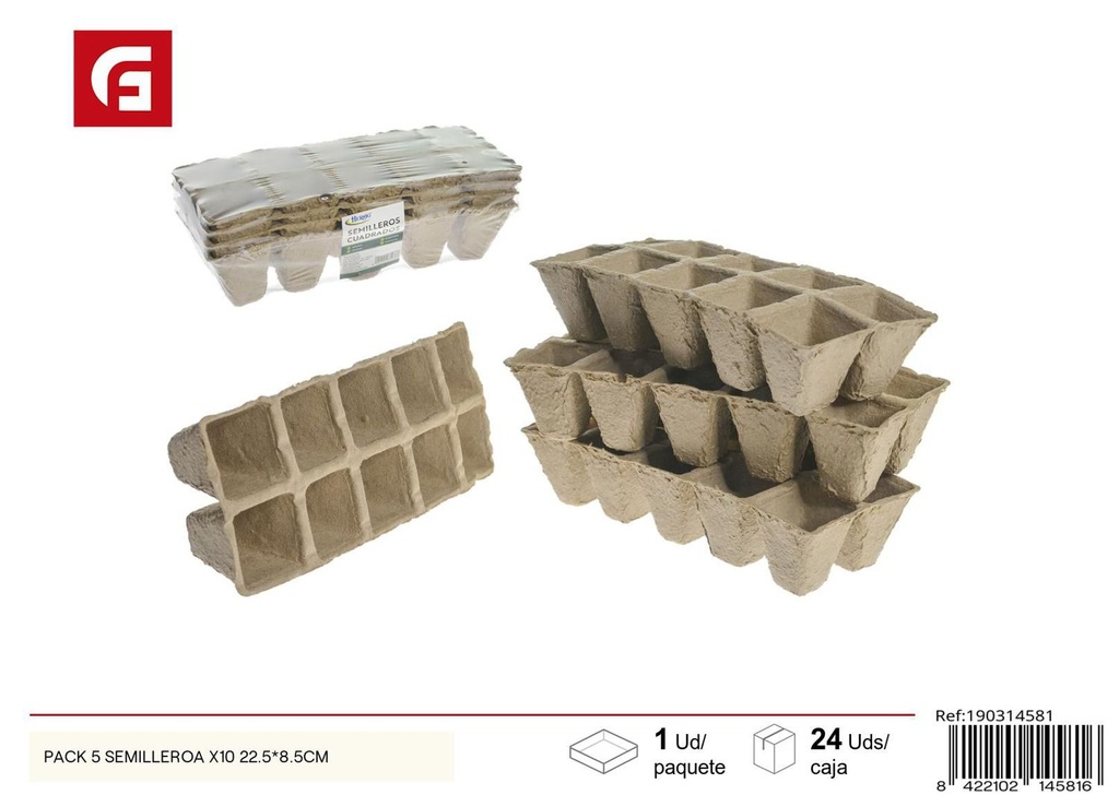 Pack 5 semilleros x10 22.5*8.5CM - Jardinería y semilleros