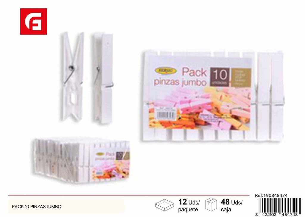  Pack 10 pinzas jumbo - Accesorios de limpieza
