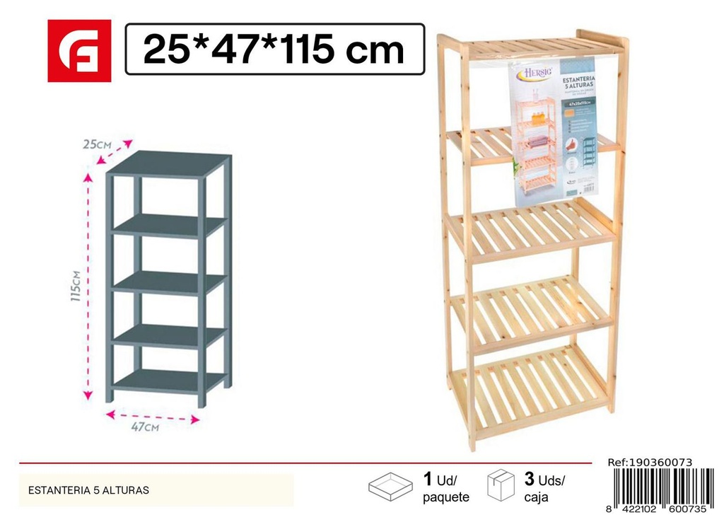 Estantería de 5 alturas