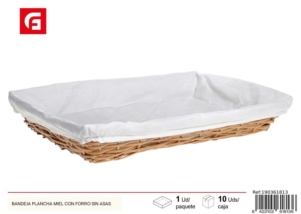 Bandeja plana de mimbre sin asas - Decoración del hogar y cestas de mimbre