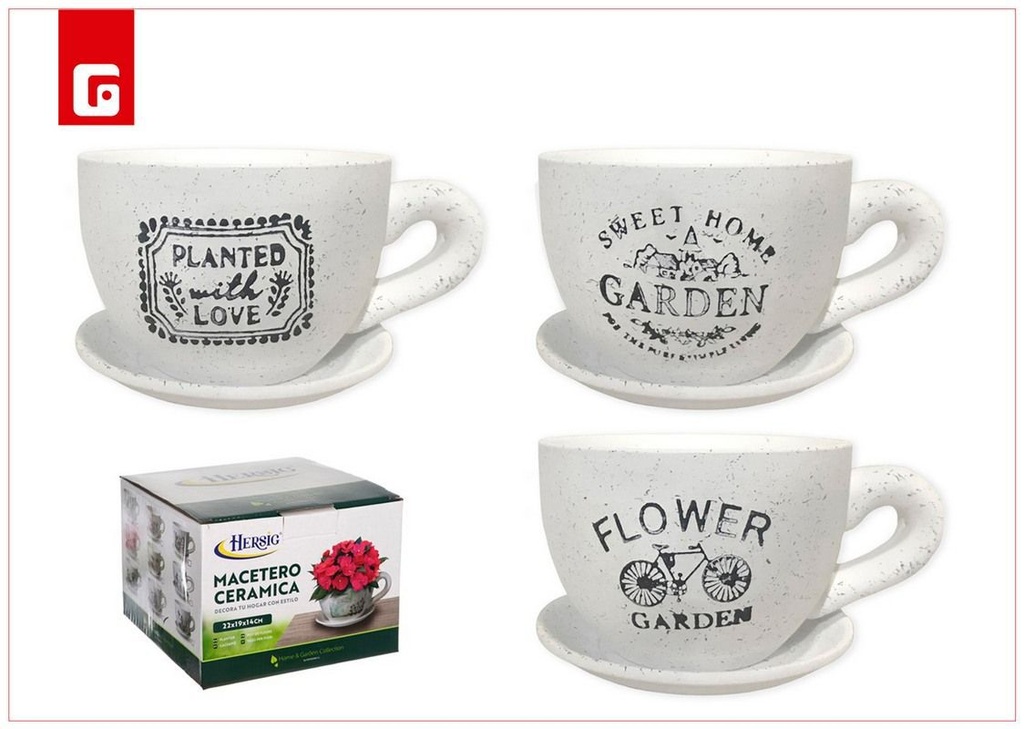 Maceta taza Garden Flower para jardín y decoración