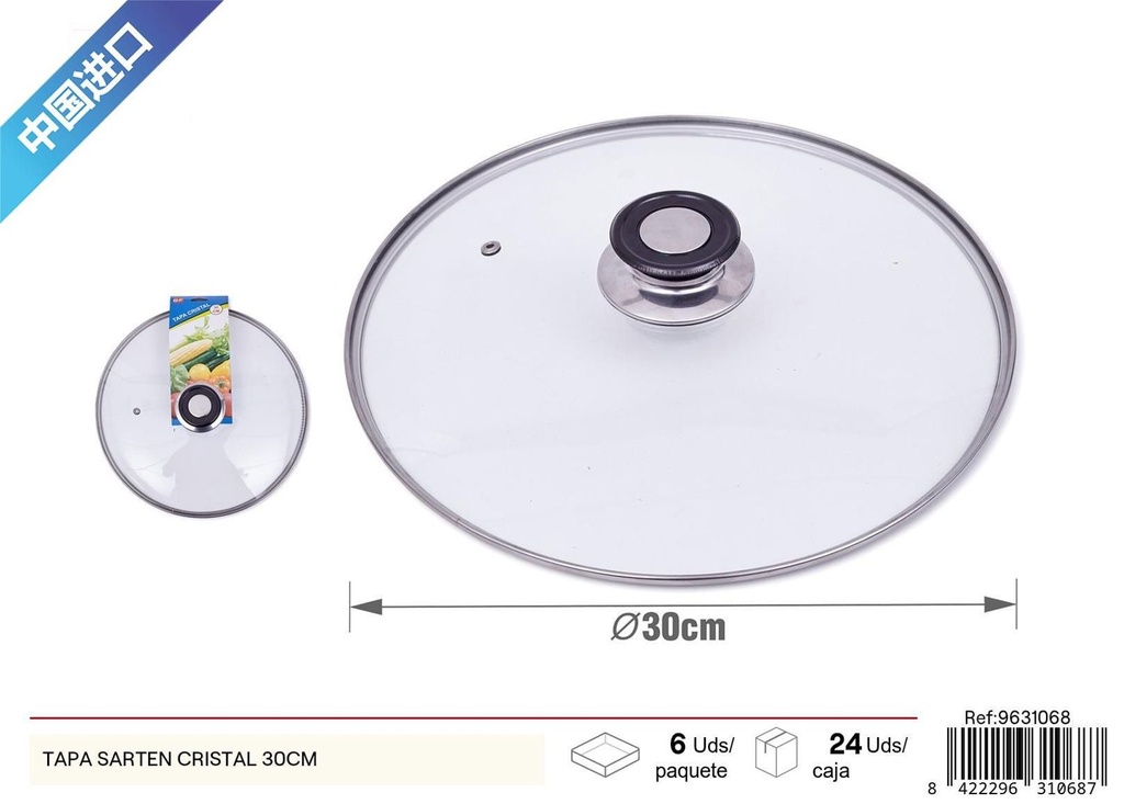 Tapa de sartén de cristal 30cm
