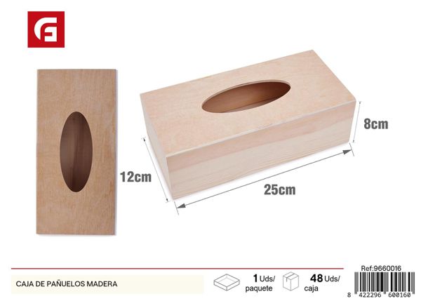 Caja de pañuelos de madera