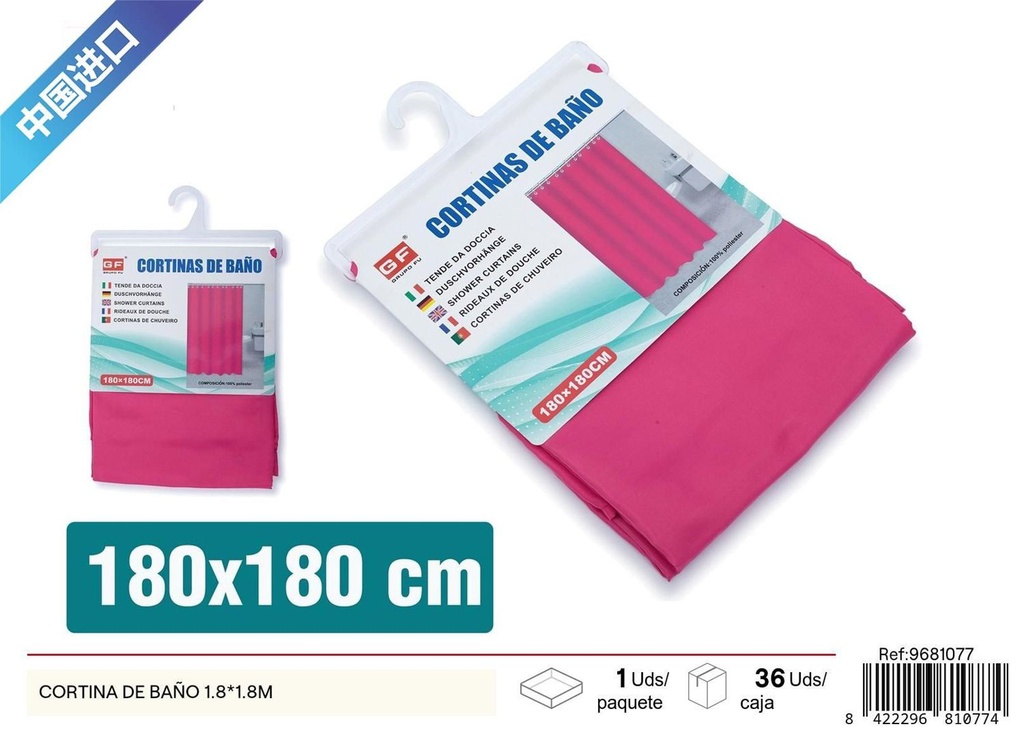 Cortina de baño 90 g 1.8x1.8 m - Herramientas para el baño
