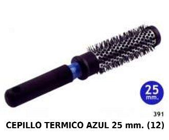 Cepillo térmico azul 25mm 6/u para peinados