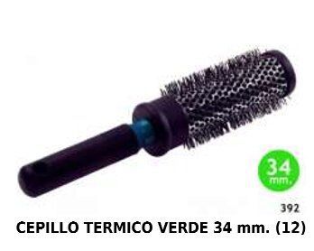 Cepillo térmico verde 34mm 6/u