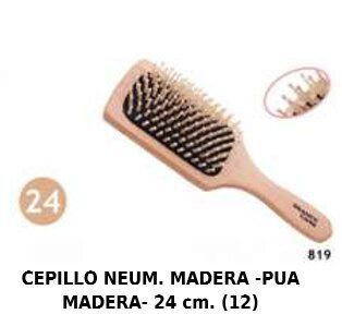 Cepillo neumático de madera 24cm 6/u R.819 para cabello