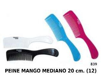 Peine con mango 20cm 12/u para cabello