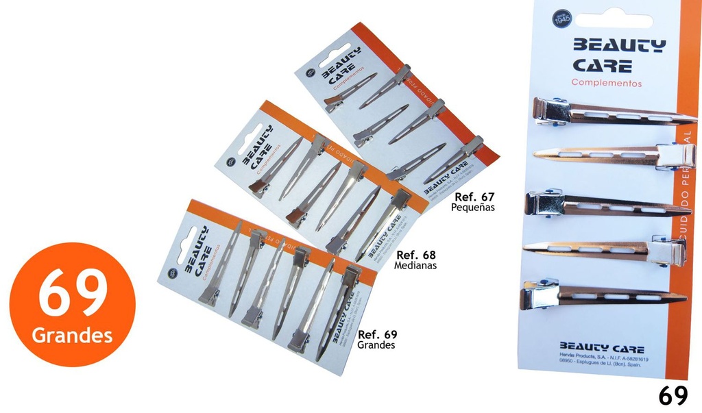 P pinza espada G referencia 69 en 12 piezas - Accesorios para el cabello