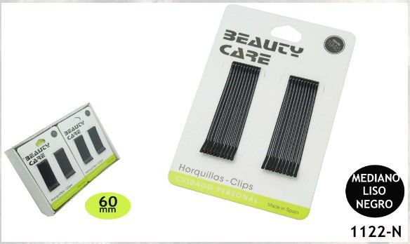 Clip ondulado negro 5cm 24/u HERV - Accesorios para el cabello