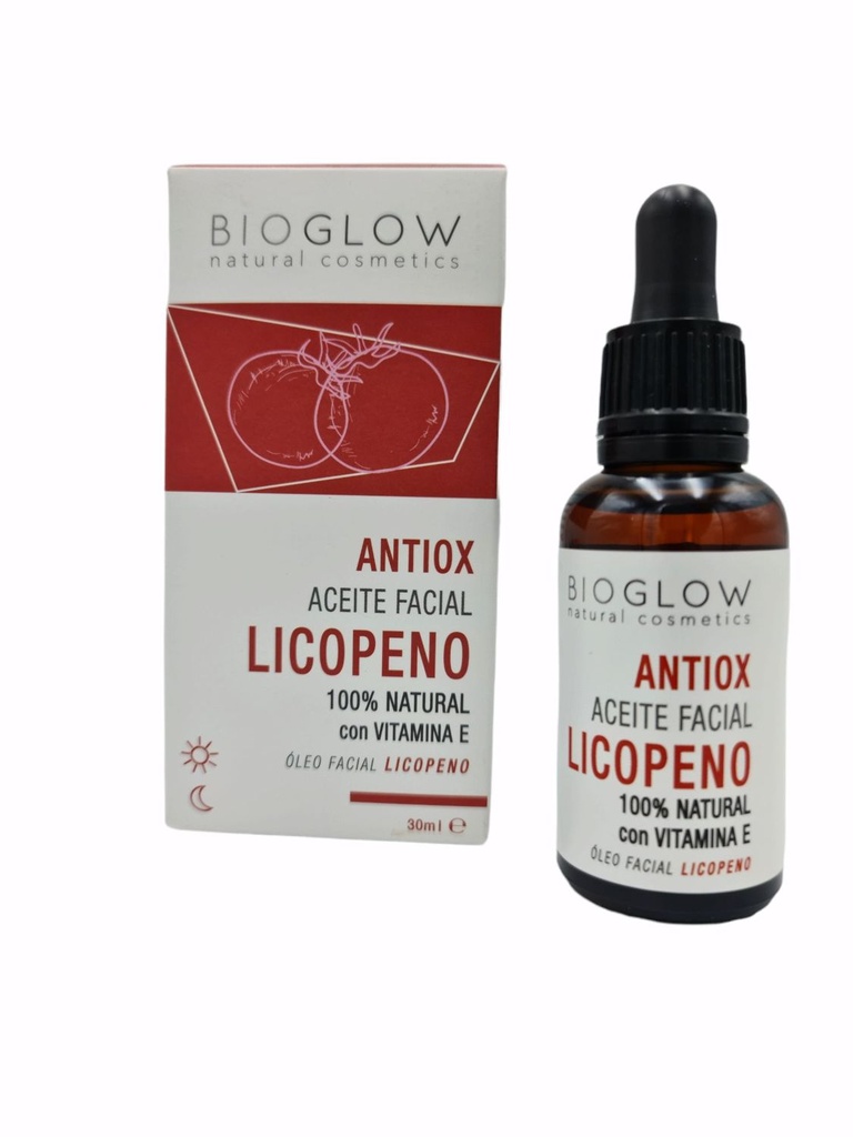 Aceite facial BioGlow licopeno 30ml para cuidado de la piel