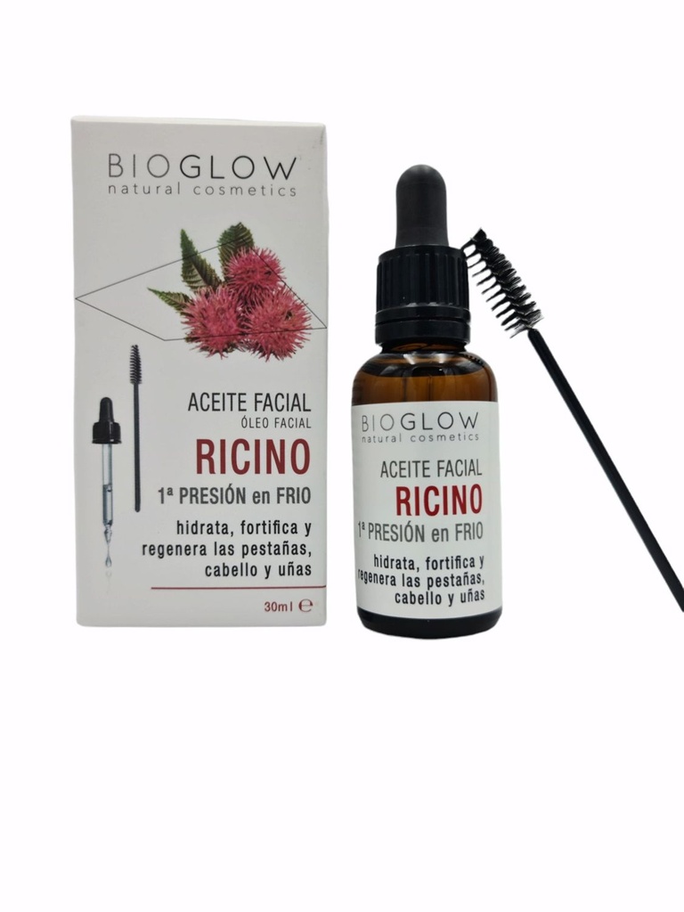 Aceite facial de ricino Bioglow 30ml para hidratación y cuidado de la piel