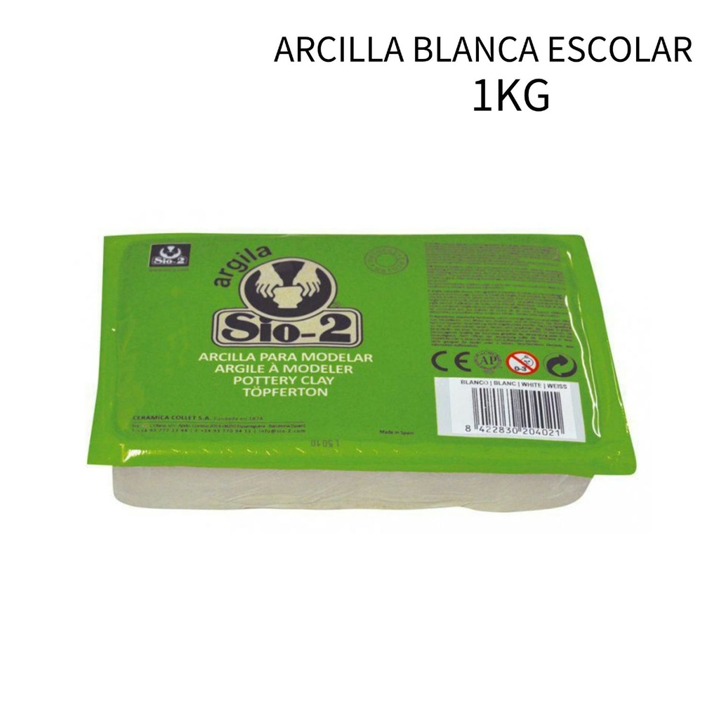 Arcilla blanca SIO-2 1 kg - Productos para manualidades