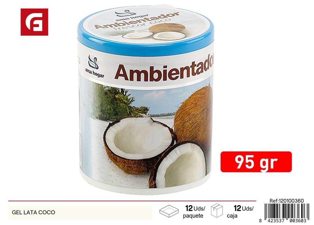 Gel ambientador de coco en lata para hogar