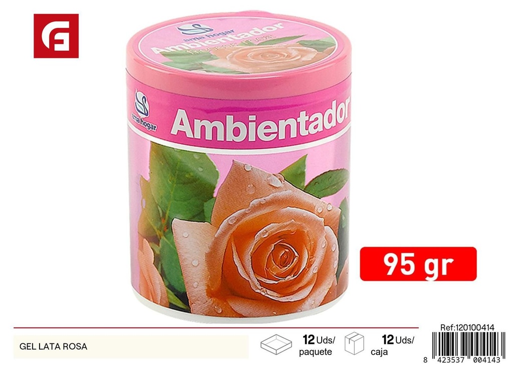 Gel aromatizante en lata rosa