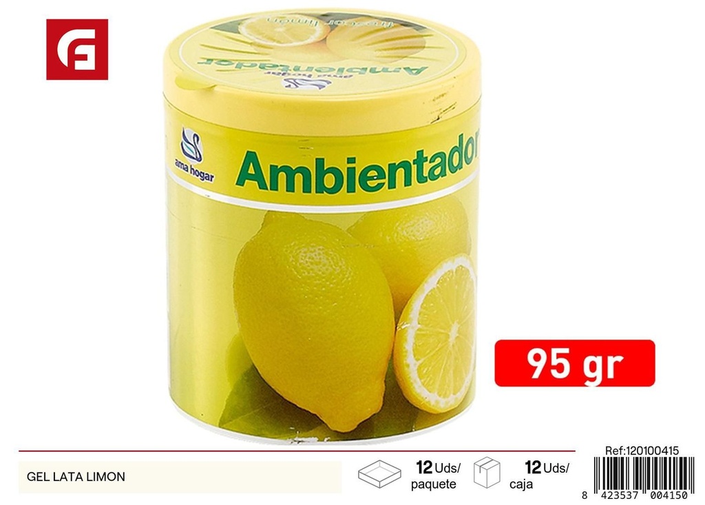 Gel ambientador de limón en lata para el hogar