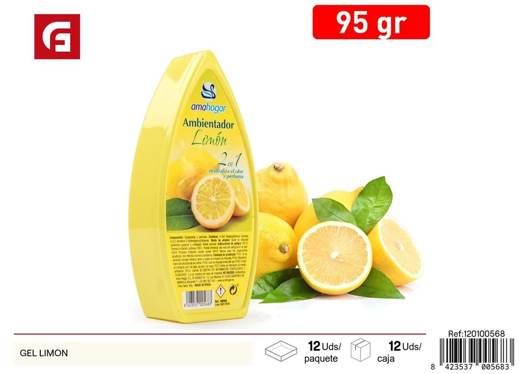Gel ambientador limón - Ambientadores y velas aromáticas