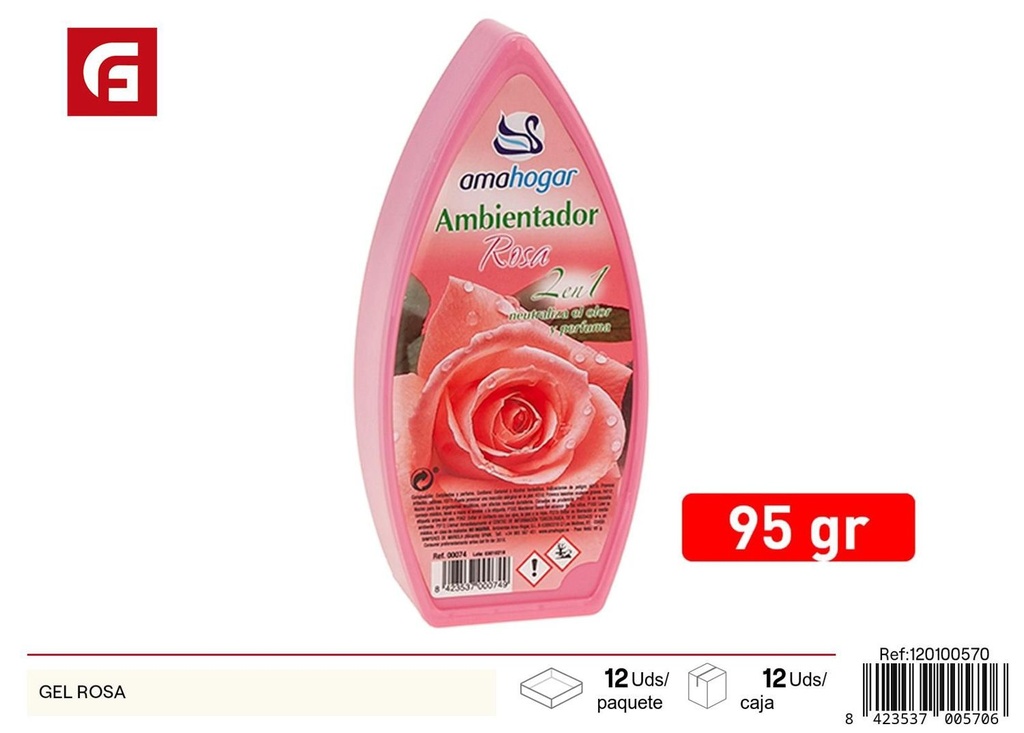 Gel ambientador rosa - Ambientadores y velas aromáticas