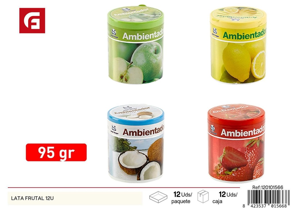 Ambientador en lata frutal 12 u - Ambientadores y velas aromáticas
