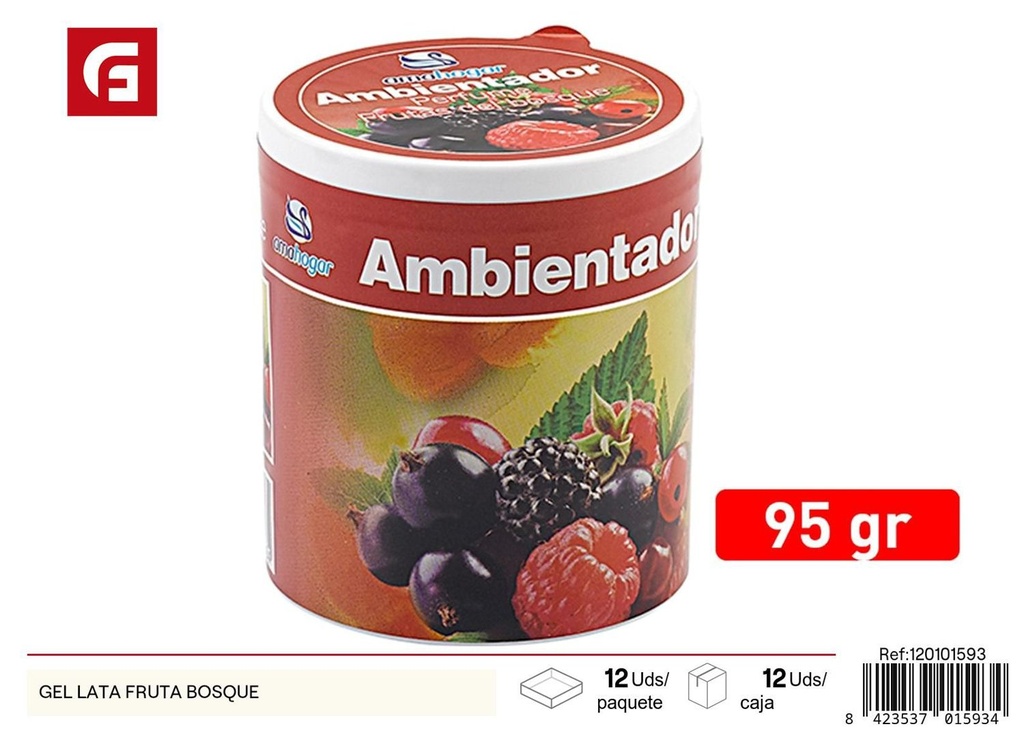 Gel aromático en lata aroma fruta del bosque para ambientar