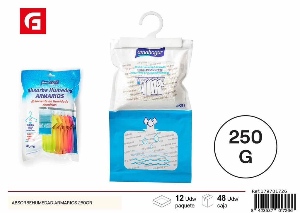 Absorbente de humedad para armarios 250GR - Productos de limpieza
