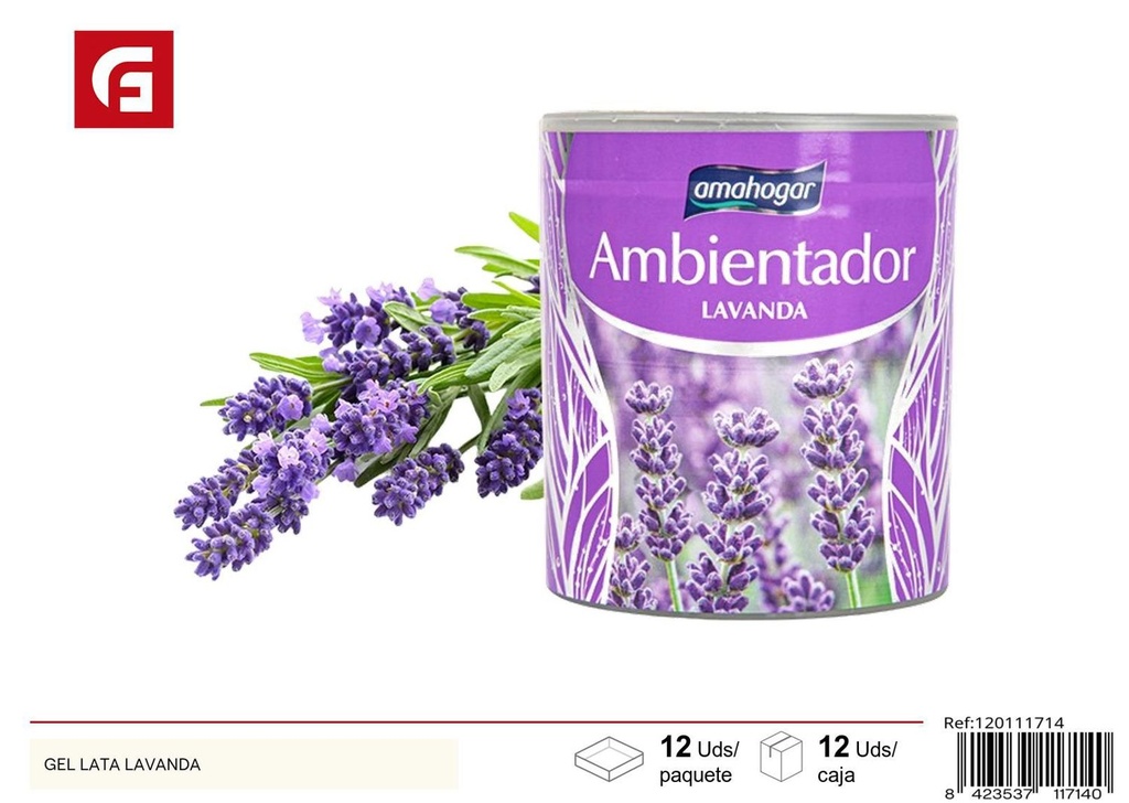 Gel ambientador de lavanda en lata