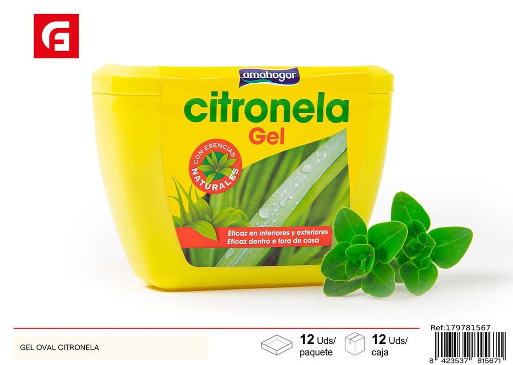 Gel oval de citronela - Ambientadores y deshumidificadores
