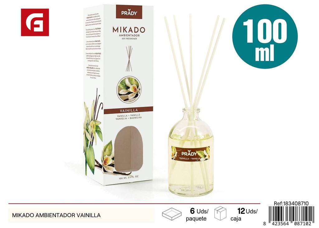 Ambientador mikado de vainilla para el hogar 100ml