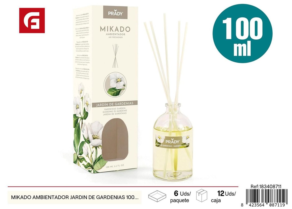 Ambientador Mikado jardín de gardenias 100ml para hogar