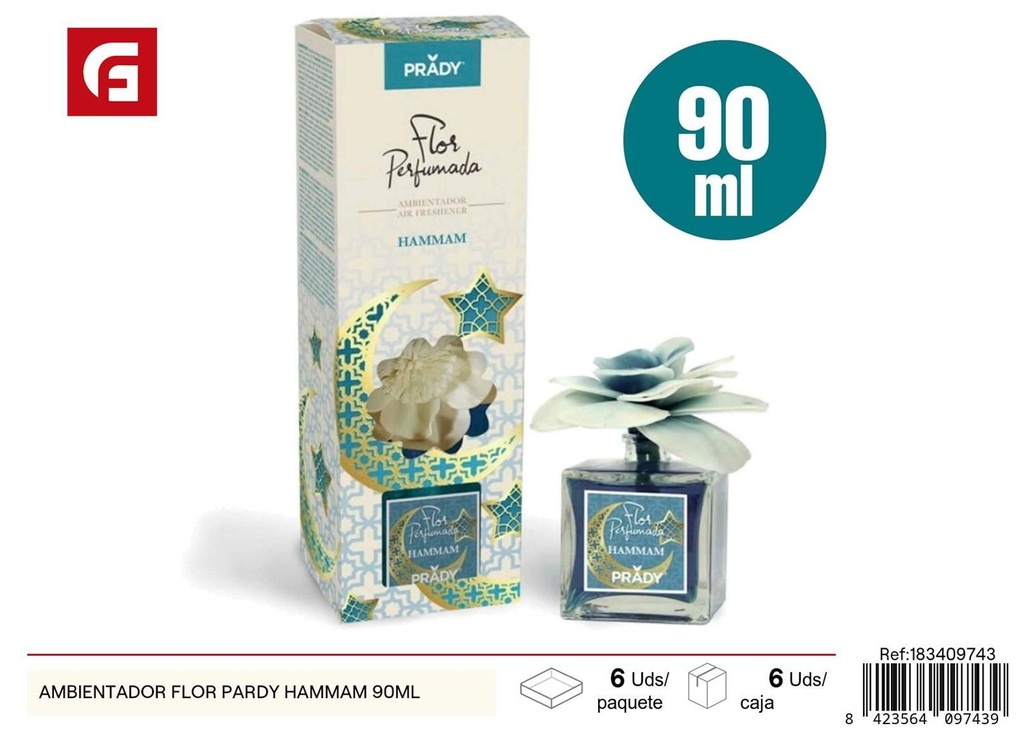 Ambientador floral Prady Hammam 90ml para hogar