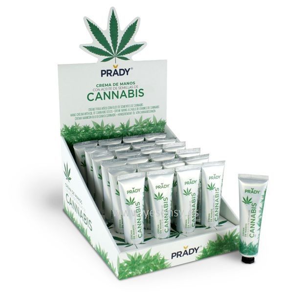 Crema de manos con aceite de semillas de cannabis 24/u Prady para hidratación de la piel