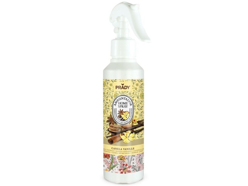 Ambientador en spray canela vainilla 220ml Prady para el hogar